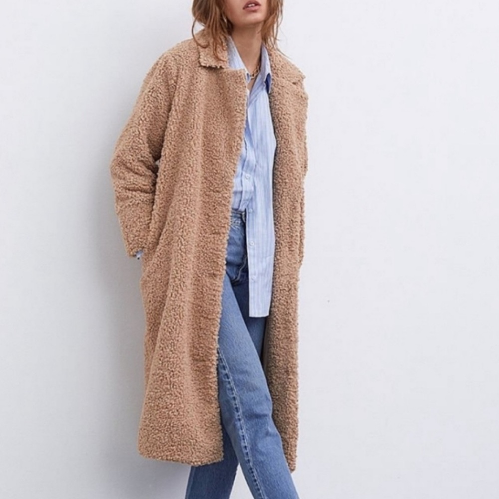 For Love and Lemons Long Teddy Sherpa Coat